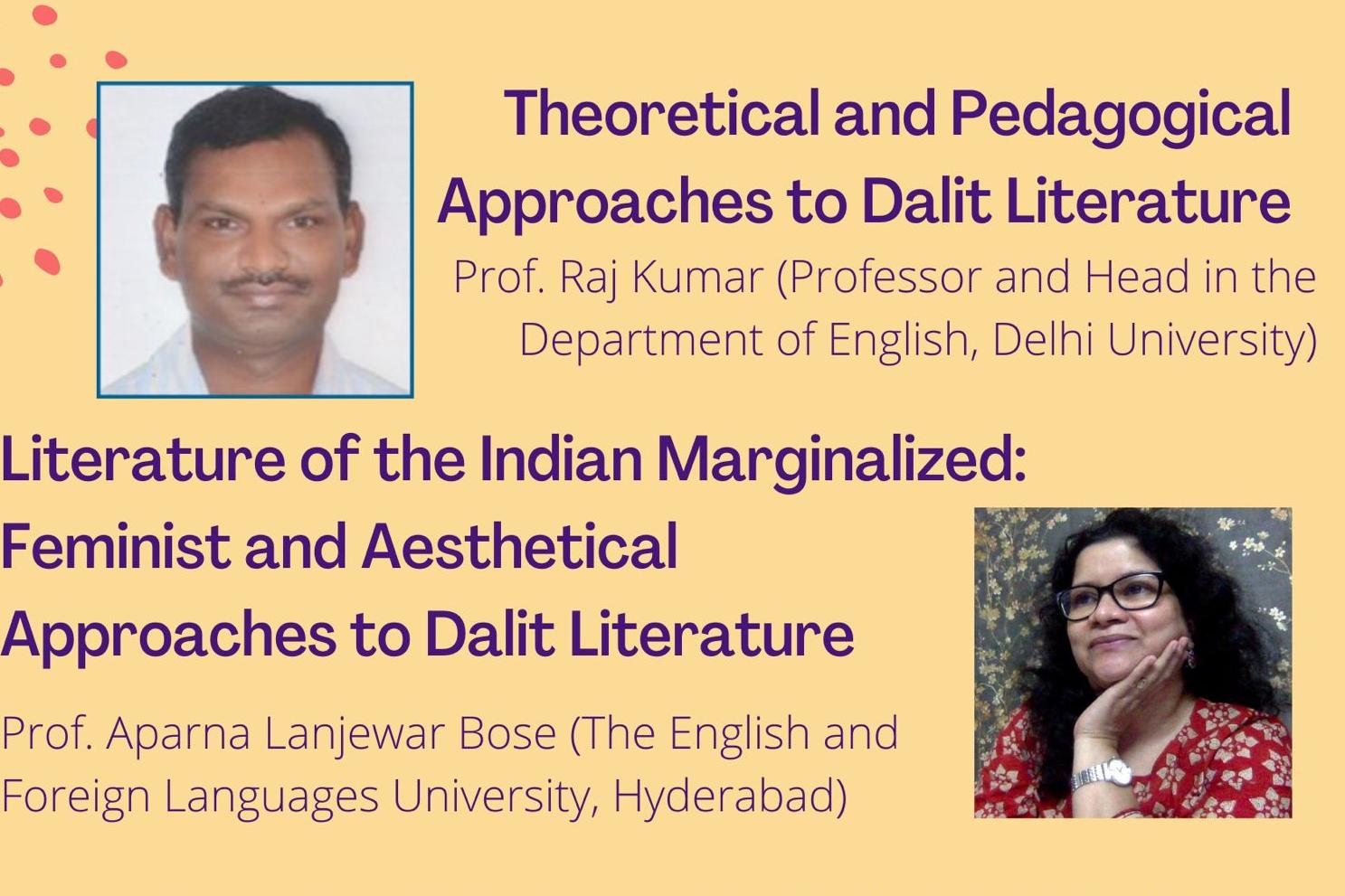 Indian Literature of Marginalized Society Guest Speakers